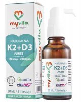 MYVITA Naturalna witamina K2 MK7 100mcg + D3 2000iu krople 30 ml