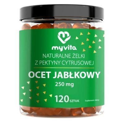 MyVita Ocet jabłkowy 250 mg Naturalne żelki z pektyny cytrusowej, 120 szt.