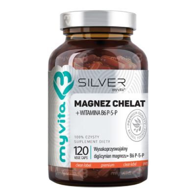MyVita Silver Magnez chelat + witamina B6 P-5-P, 120 kaps.