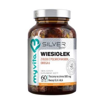 MyVita SILVER Olej z wiesiołka 500mg, 60 kapsułek KRÓTKA DATA 31.01.2025