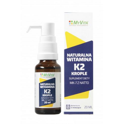 MYVITA Naturalna witamina K2 FORTE 100 mcg z natto krople 30 ml