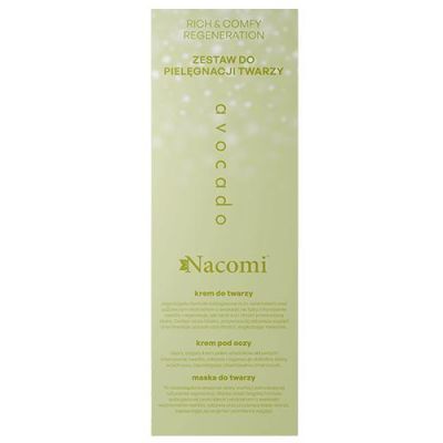 NACOMI Avocado Face Care Set Zestaw prezentowy: Krem do twarzy, 40 ml + Krem pod oczy, 15 ml + Maska do twarzy, 40 ml  KRÓTKA DATA  31.05.2026