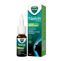Nasivin Vicks Sinex Aloes i Eukaliptus Aerozol na zatkany nos i katar, 15 ml