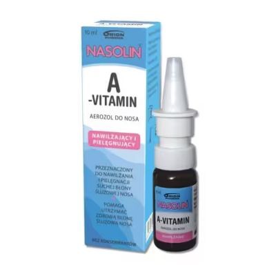 Nasolin A-Vitamin Nawilżający i pielęgnujący aerozol do nosa, 10 ml