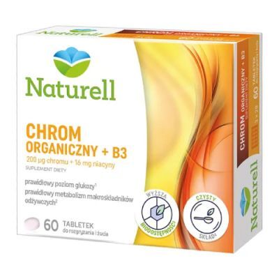 Naturell Chrom Organiczny + B3, 60 tabletek do ssania