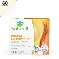 NATURELL CHROM organiczny + B3 60 tabletek + Próbka Silica Biotyna GRATIS