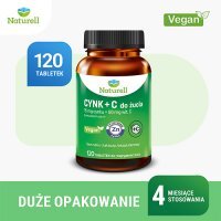 NATURELL Cynk + C 120 tabletek do żucia