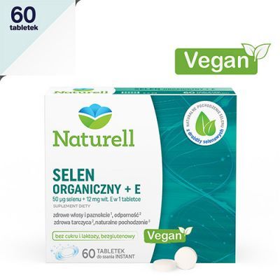 NATURELL SELEN organiczny + E 60 tabletek do ssania