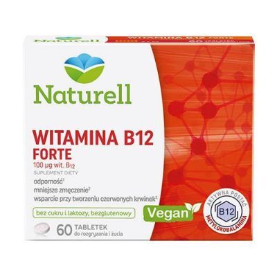 NATURELL Witamina B12 Forte, 60 tabl. do ssania KRÓTKA DATA 01.10.2026