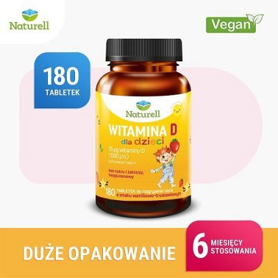 NATURELL Witamina D dla dzieci 180 tabletek do żucia