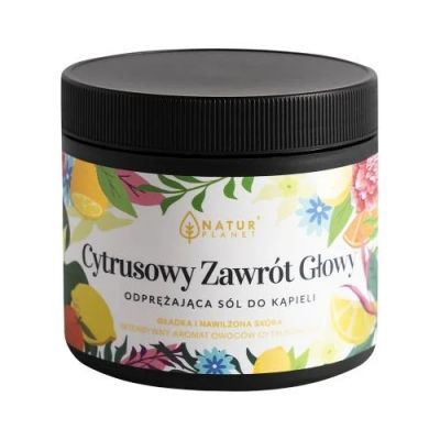 NaturPlanet Odprężająca sól do kąpieli Cytrusowy Zawrót Głowy, 400 g KRÓTKA DATA 31.12.2026