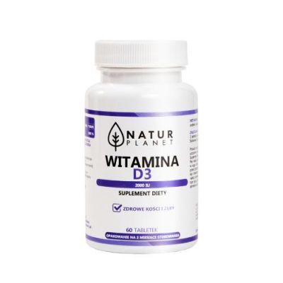NaturPlanet Witamina D3 2000IU, 60 tabletek