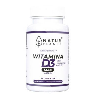 NaturPlanet Witamina D3 Max 4000IU, 120 tabl.