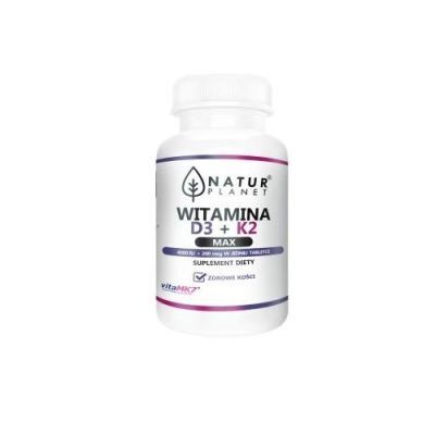 NaturPlanet Witamina K+D3 Max, 120 tabl. KRÓTKA DATA 30.09.2026