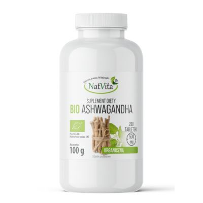 NatVita Bio Ashwagandha 500 mg, 200 tabl.
