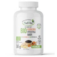 NatVita Bio Kurkuma + Imbir + Piperyna, 60 tabl.