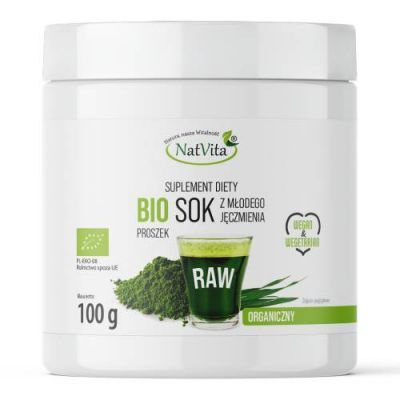 NatVita Bio Sok z młodego jęczmienia w proszku, 100 g