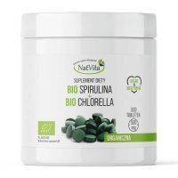 NatVita Bio Spirulina + Chlorella 500 mg, 500 tabl.