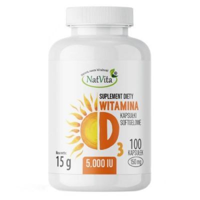 NatVita Witamina D3 5000 IU, 100 kaps.