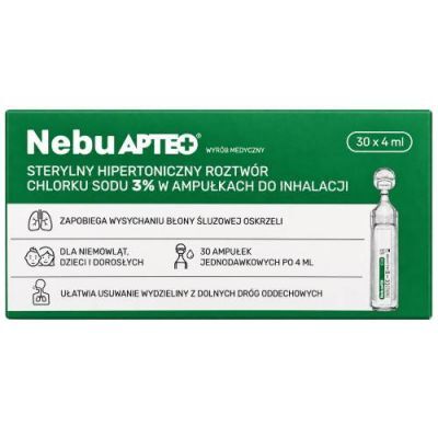 Nebu Apteo Hipertoniczny roztwór 3% NaCl  do inhalacji, 30 x 4 ml