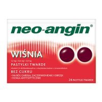 Neo-Angin Wiśnia bez cukru, 24 pastylki twarde
