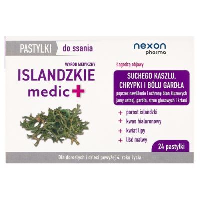 NEXON Islandzkie medic+, 24 pastylki do ssania