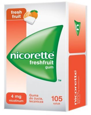 NICORETTE FRESHFRUIT GUM 4 mg lecznicza guma do żucia 105 sztuk