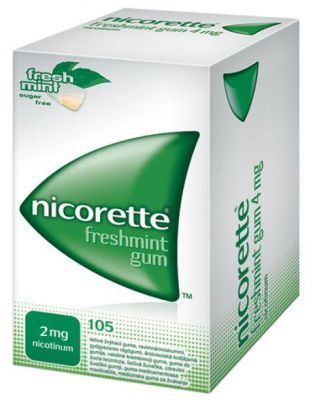 NICORETTE FRESHMINT GUM 2 mg lecznicza guma do żucia 105 sztuk, palenie