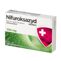 Nifuroksazyd Aflofarm 100 mg, 24 tabletki powlekane - lek przeciwbiegunkowy