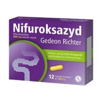 NIFUROKSAZYD RICHTER 200 mg 12 kapsułek biegunka, zatrucia