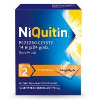NIQUITIN 14 mg/24 godz. 7 plastrów przezroczystych