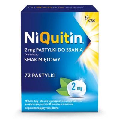 NiQuitin Pastylki do ssania 2 mg, 72 sztuki