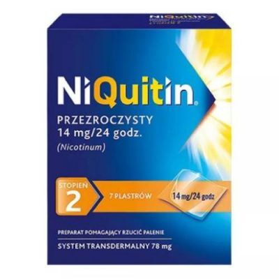 NiQuitin Przezroczysty Plastry transdermalne 14 mg/24 h (78 mg), 7 sztuk