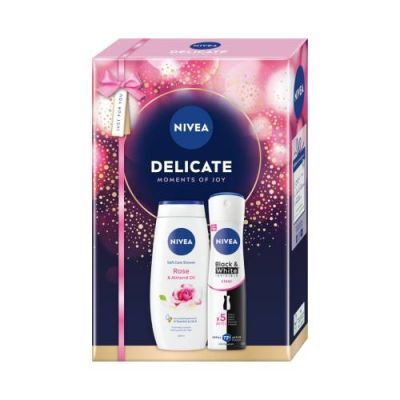 Nivea Delicate Zestaw Żel pod prysznic, 250 ml + Antyperspirant spray, 150 ml