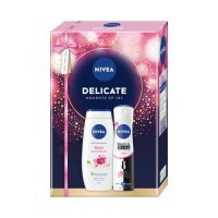 Nivea Delicate Zestaw Żel pod prysznic, 250 ml + Antyperspirant spray, 150 ml