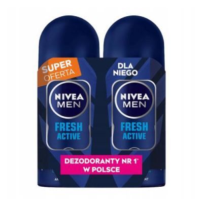 Nivea Men Fresh Active Antyperspirant roll-on, 2 x 50 ml