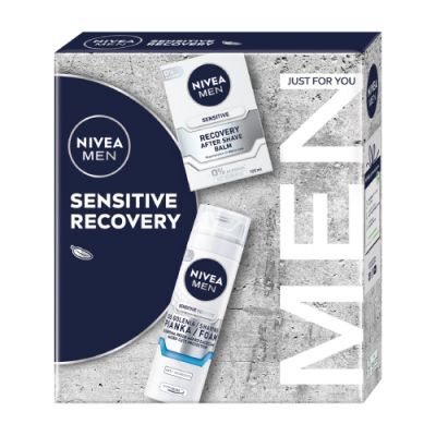 NIVEA MEN Sensitive Recovery Zestaw Balsam po goleniu, 100ml + Pianka do golenia, 200ml