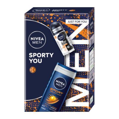 NIVEA MEN Sporty You Zestaw Żel pod prysznic 3w1, 250ml + antyperspirant roll-on, 50ml