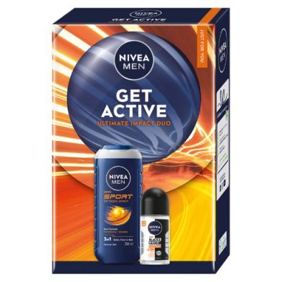 Nivea Men Zestaw Get Active Ultimate Impact Duo dla mężczyzn (Żel pod prysznic, 250 ml + Antyperspirant, 50 ml)