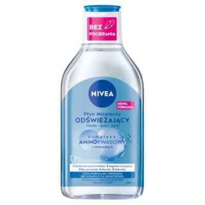 NIVEA Odświeżający Płyn micelarny 3w1 cera normalna i mieszana, 400ml