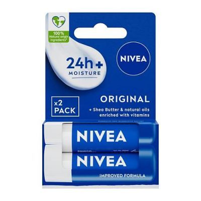NIVEA Original Duopack Pomadka do ust, 2 x 4,8 g