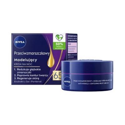 NIVEA Przeciwzmarszczkowy 65+ Modelujący krem do twarzy na noc, 50ml