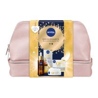 NIVEA Q10 Elegance Zestaw Przeciwzmarszczkowy ujędrniający krem na dzień, 50ml + Przeciwzmarszczkowe podwójnie aktywne serum, 30ml + kosmetyczka