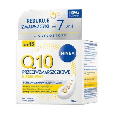 Nivea Q10 Przeciwzmarszczkowe Ujędrnienie Ekstra ujędrniający krem na dzień SPF15, 50 ml