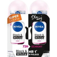 NIVEA roll-on BLACK&amp;WHITE Invisible Clear, 2 x 50 ml