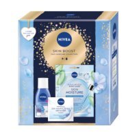 NIVEA Skin Boost Zestaw Odświeżający krem na dzień, 50ml + Dwufazowy płyn do demakijażu oczu, 125ml + Nawilżająca maska w płachcie, 1szt.