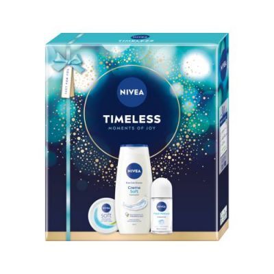 Nivea Timeless Zestaw kosmetyków Krem do twarzy, 100 ml + Pielęgnujący żel po prysznic, 250 ml + Antyperspirant roll-on, 50 ml