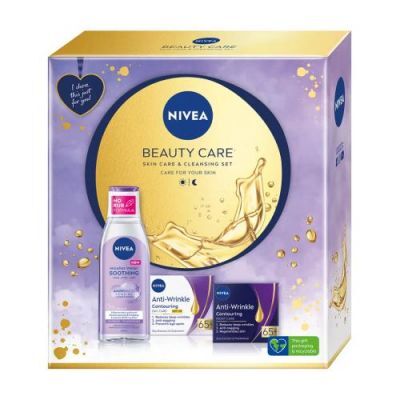 NIVEA Zestaw Beauty Care 65+ Krem na dzień, 50ml + Krem na noc, 50ml + Płyn micelarny, 200ml