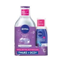 Nivea Zestaw Duopack Płyn micelarny kojący, 400 ml + Płyn do demakijażu oczu, 125 ml