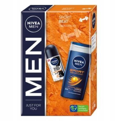 NIVEA Zestaw Men Sport Beat (Żel pod prysznic, 250ml + Antyperspirant, 50ml)